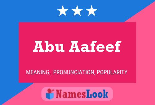 Affiche de nom Abu Aafeef