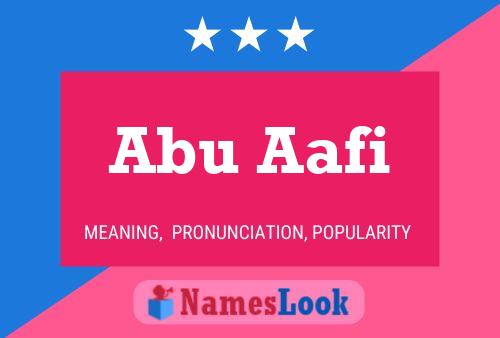 Affiche de nom Abu Aafi