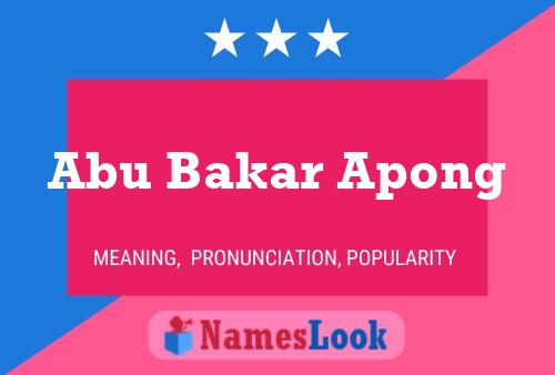 Affiche de nom Abu Bakar Apong