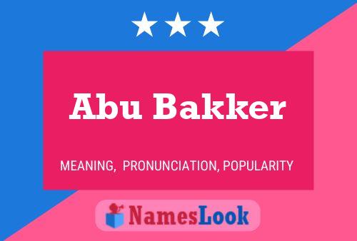 Affiche de nom Abu Bakker