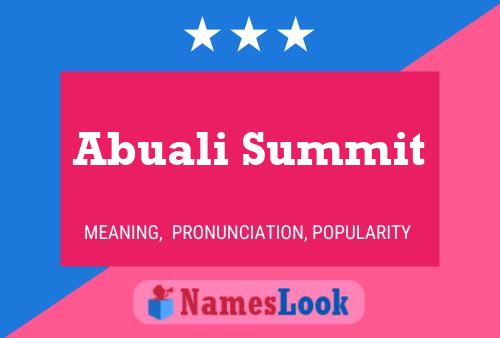 Affiche de nom Abuali Summit