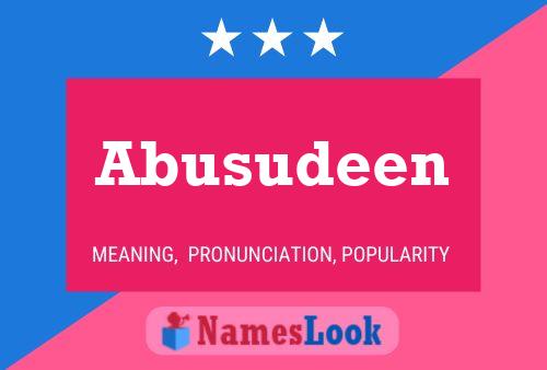 Affiche de nom Abusudeen