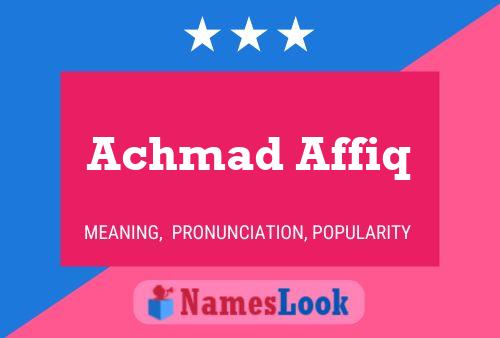 Affiche de nom Achmad Affiq