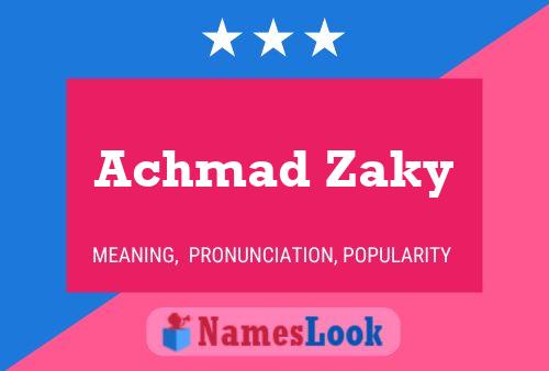 Affiche de nom Achmad Zaky