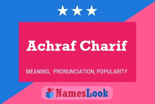 Affiche de nom Achraf Charif