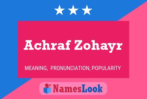 Affiche de nom Achraf Zohayr