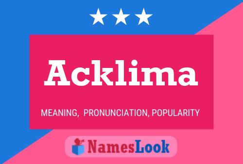 Affiche de nom Acklima