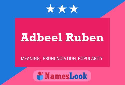 Affiche de nom Adbeel Ruben