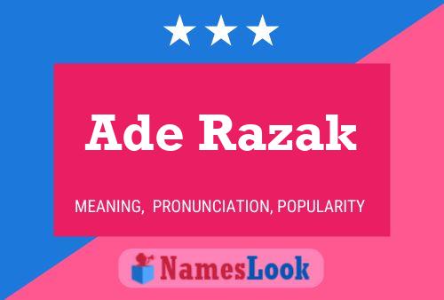 Affiche de nom Ade Razak