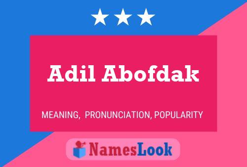 Affiche de nom Adil Abofdak