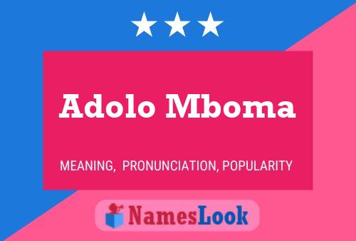 Affiche de nom Adolo Mboma