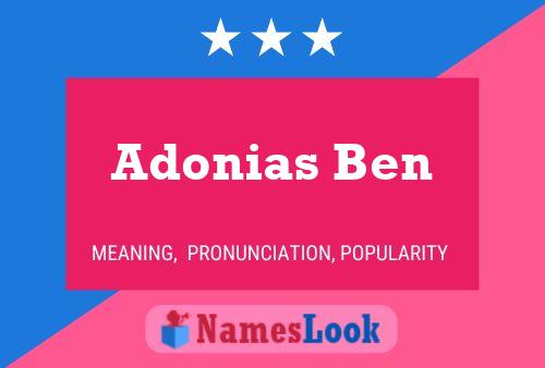 Affiche de nom Adonias Ben