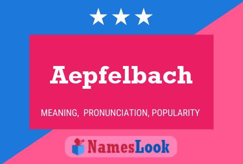 Affiche de nom Aepfelbach