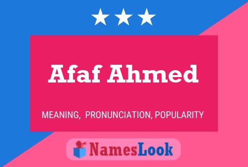 Affiche de nom Afaf Ahmed