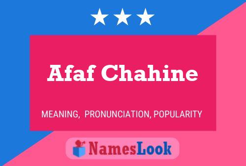 Affiche de nom Afaf Chahine