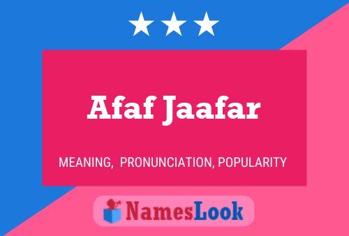 Affiche de nom Afaf Jaafar