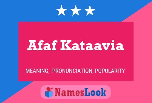 Affiche de nom Afaf Kataavia