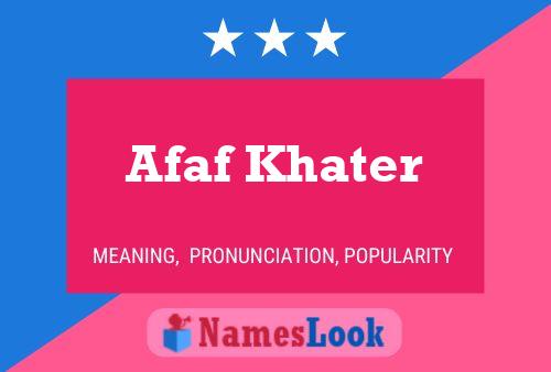 Affiche de nom Afaf Khater