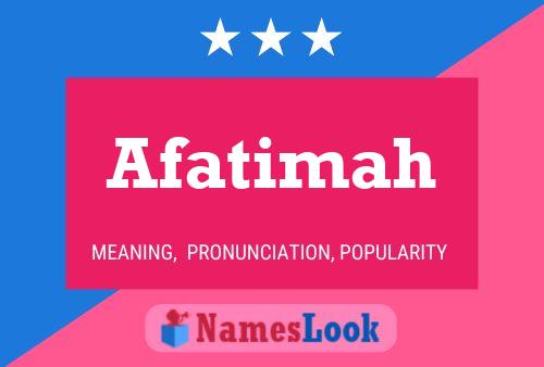 Affiche de nom Afatimah