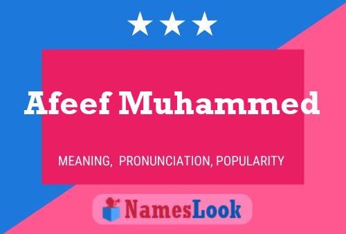 Affiche de nom Afeef Muhammed