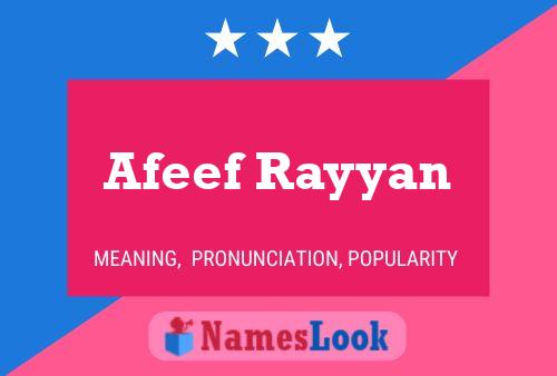 Affiche de nom Afeef Rayyan