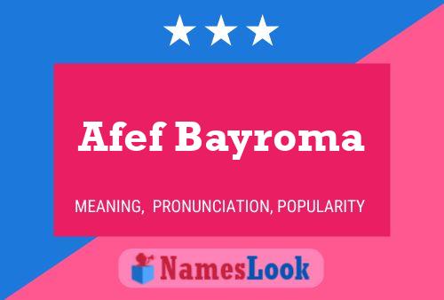 Affiche de nom Afef Bayroma