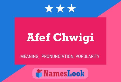 Affiche de nom Afef Chwigi