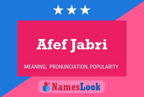 Affiche de nom Afef Jabri