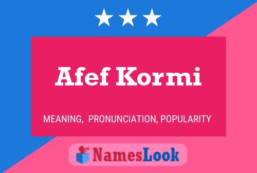 Affiche de nom Afef Kormi