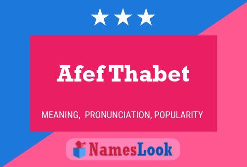 Affiche de nom Afef Thabet