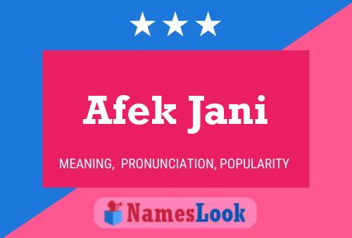 Affiche de nom Afek Jani