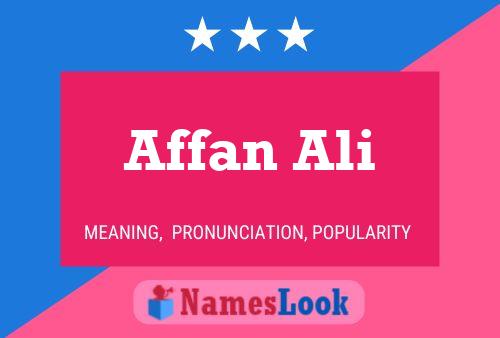 Affiche de nom Affan Ali