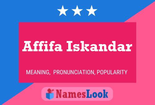 Affiche de nom Affifa Iskandar