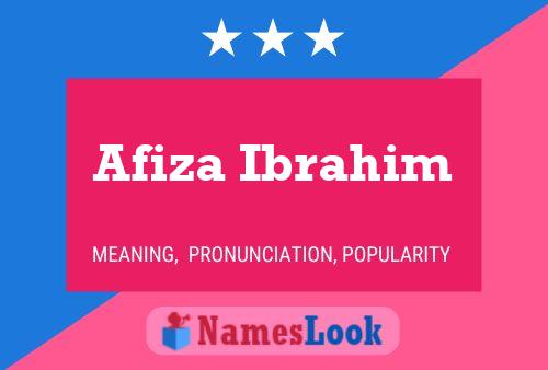 Affiche de nom Afiza Ibrahim