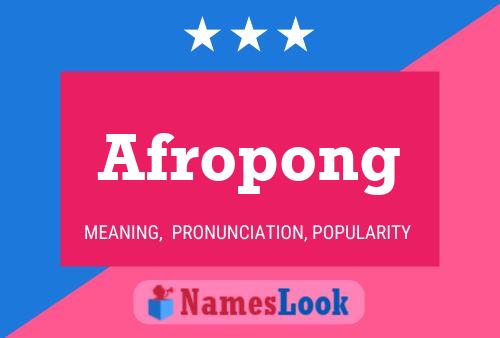 Affiche de nom Afropong