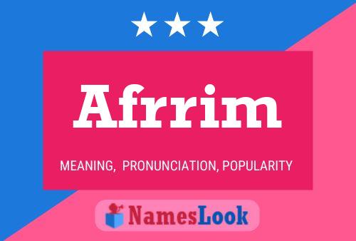 Affiche de nom Afrrim