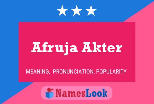 Affiche de nom Afruja Akter