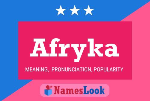 Affiche de nom Afryka