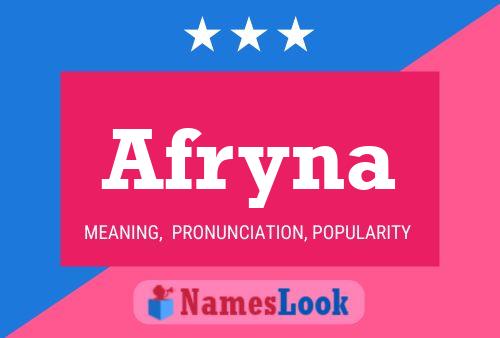 Affiche de nom Afryna