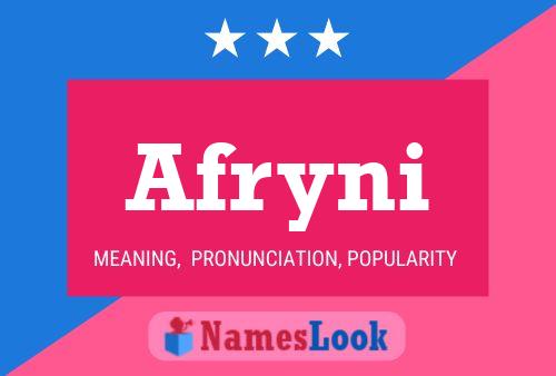 Affiche de nom Afryni