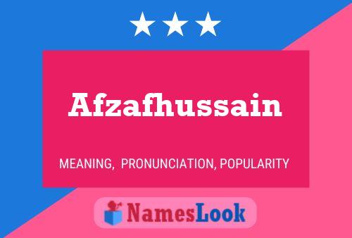 Affiche de nom Afzafhussain