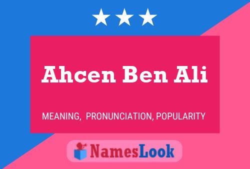 Affiche de nom Ahcen Ben Ali