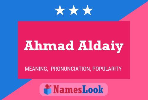 Affiche de nom Ahmad Aldaiy