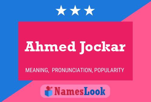 Affiche de nom Ahmed Jockar