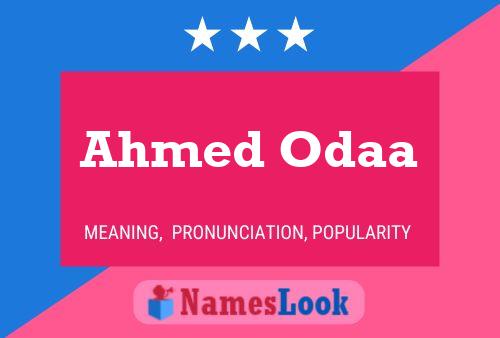 Affiche de nom Ahmed Odaa