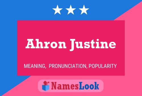 Affiche de nom Ahron Justine