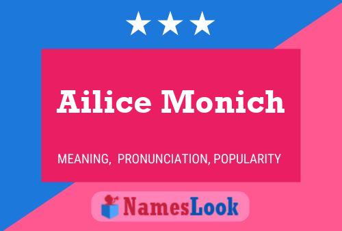 Affiche de nom Ailice Monich