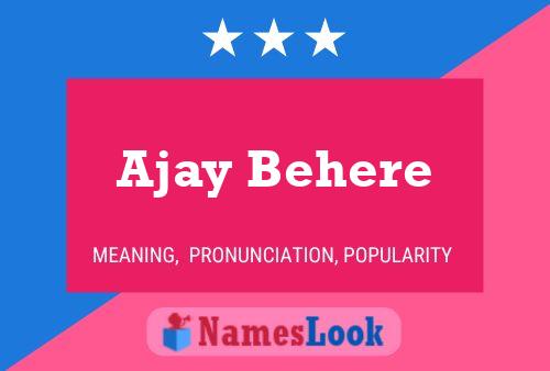 Affiche de nom Ajay Behere