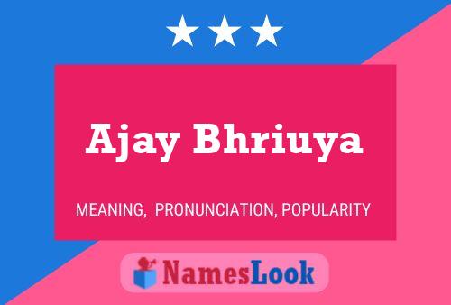 Affiche de nom Ajay Bhriuya