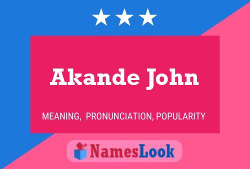 Affiche de nom Akande John